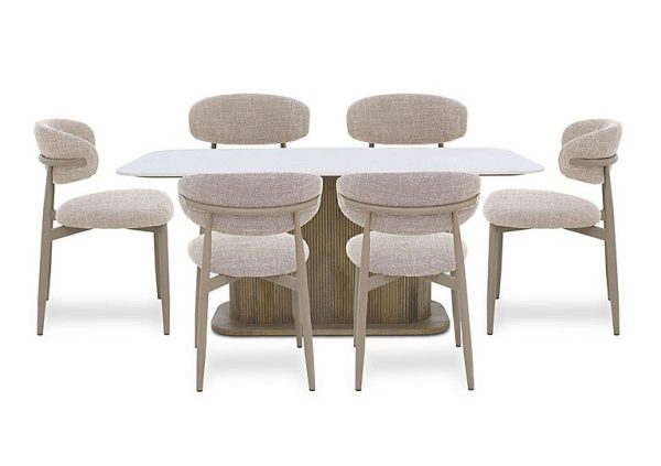 Aimar Rectangular Dining Table and 6 Open Back Chairs