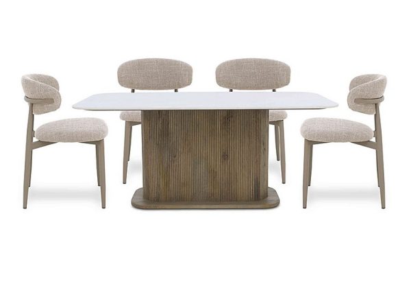 Aimar Rectangular Dining Table and 4 Open Back Chairs