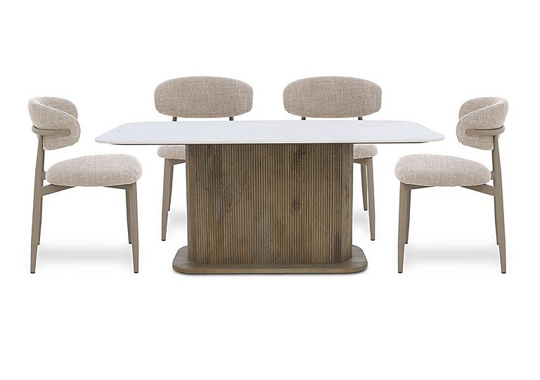 Aimar Rectangular Dining Table and 4 Open Back Chairs