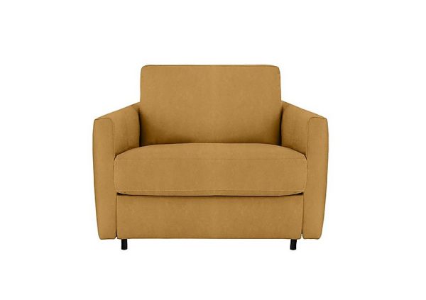 Nicoletti Alcova Fabric Chair Sofa Bed with Slim Arms Flambe Ocre