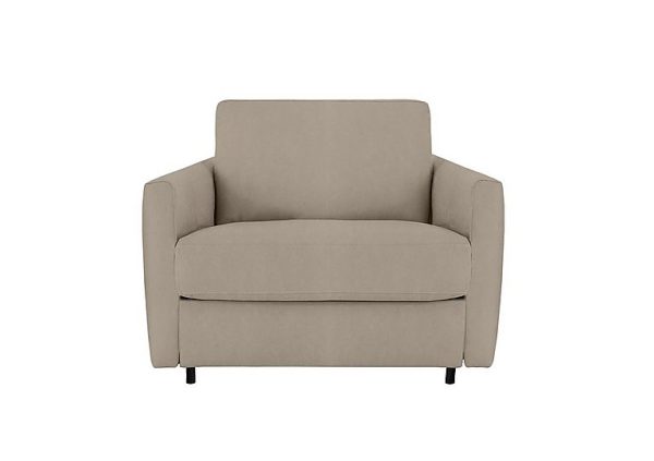 Nicoletti Alcova Fabric Chair Sofa Bed with Slim Arms Flambe Visone