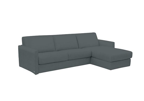 Nicoletti Alcova 3 Seater Leather Sofa Bed with Storage Right Hand Facing Chaise and Slim Arms Botero Ottanio