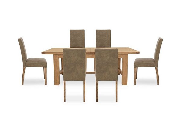 Augusta Large Rectangular Extending Dining Table and 6 Cowboy Upholstered Chairs Taupe