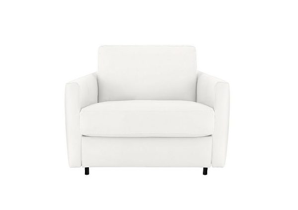 Nicoletti Alcova Leather Chair Sofa Bed with Slim Arms Botero Bianco