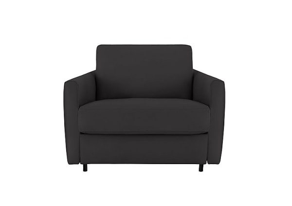 Nicoletti Alcova Leather Chair Sofa Bed with Slim Arms Botero Nero