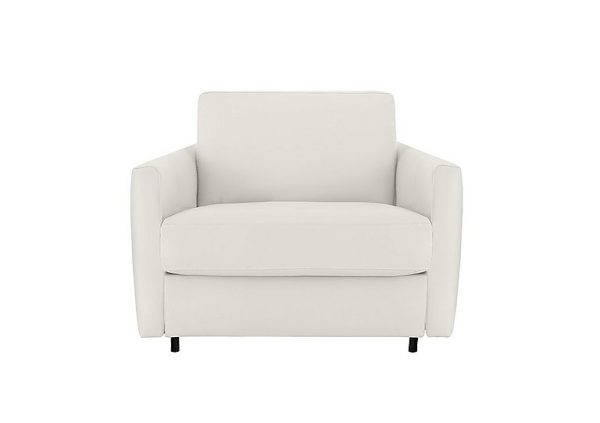 Nicoletti Alcova Leather Chair Sofa Bed with Slim Arms Dali Bianco