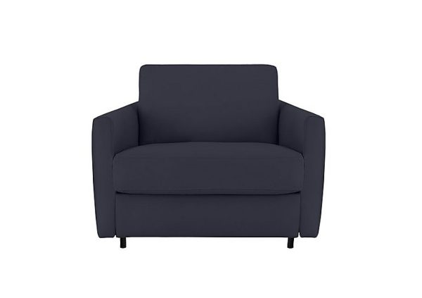 Nicoletti Alcova Leather Chair Sofa Bed with Slim Arms Dali Blu