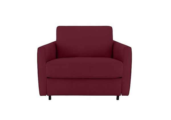 Nicoletti Alcova Leather Chair Sofa Bed with Slim Arms Dali Bordeaux