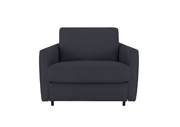 Nicoletti Alcova Leather Chair Sofa Bed with Slim Arms Torello Blu