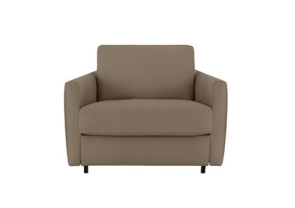 Nicoletti Alcova Leather Chair Sofa Bed with Slim Arms Torello Taupe