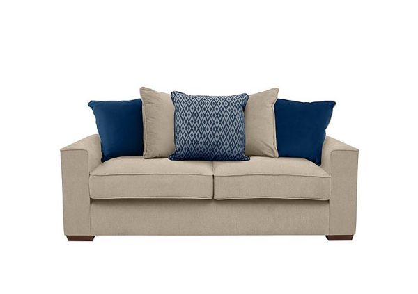 Cory 3 Seater Fabric Scatter Back Sofa Bed Cosmo Linen Blue Pack