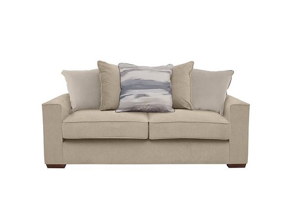 Cory 3 Seater Fabric Scatter Back Sofa Bed Cosmo Linen Cream Pack