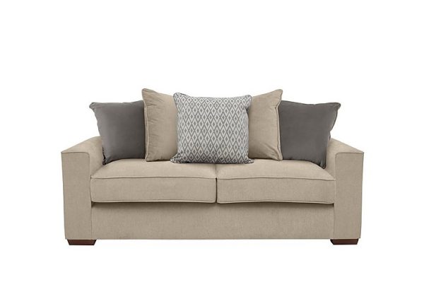 Cory 3 Seater Fabric Scatter Back Sofa Bed Cosmo Linen Grey Pack