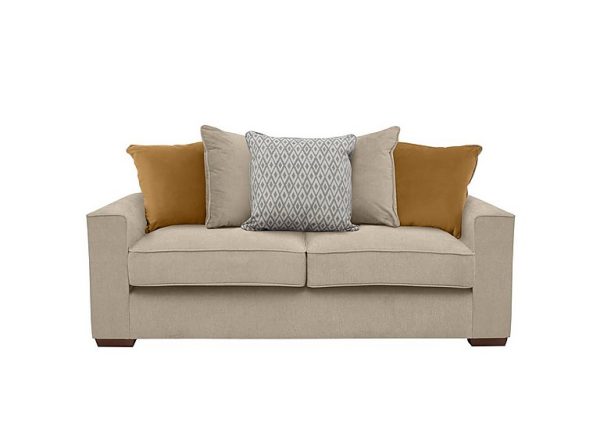 Cory 3 Seater Fabric Scatter Back Sofa Bed Cosmo Linen Mustard Pack