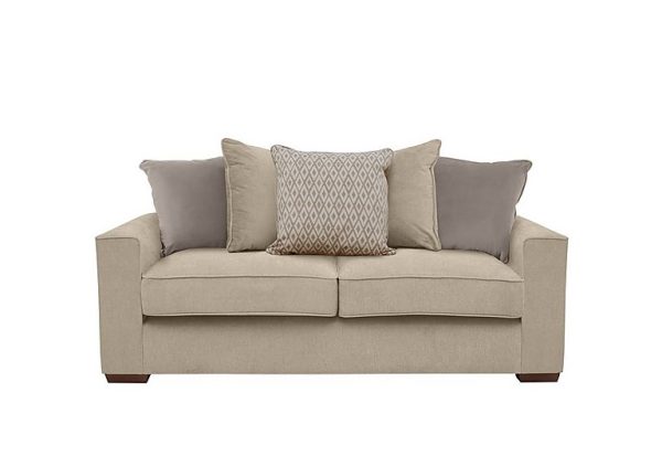 Cory 3 Seater Fabric Scatter Back Sofa Bed Cosmo Linen Stone Pack