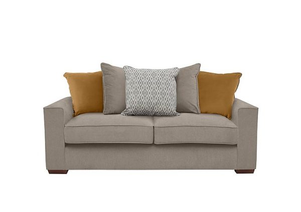 Cory 3 Seater Fabric Scatter Back Sofa Bed Cosmo Mist Mustard Pack