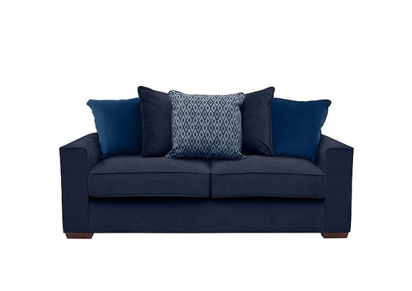 Cory 3 Seater Fabric Scatter Back Sofa Bed Cosmo Navy Blue Pack