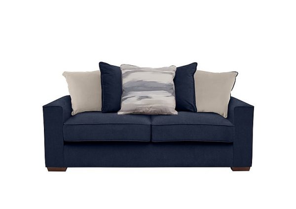 Cory 3 Seater Fabric Scatter Back Sofa Bed Cosmo Navy Cream Pack