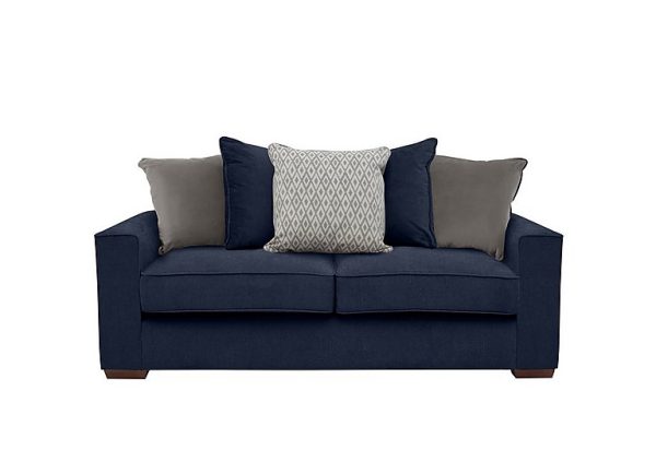 Cory 3 Seater Fabric Scatter Back Sofa Bed Cosmo Navy Grey Pack