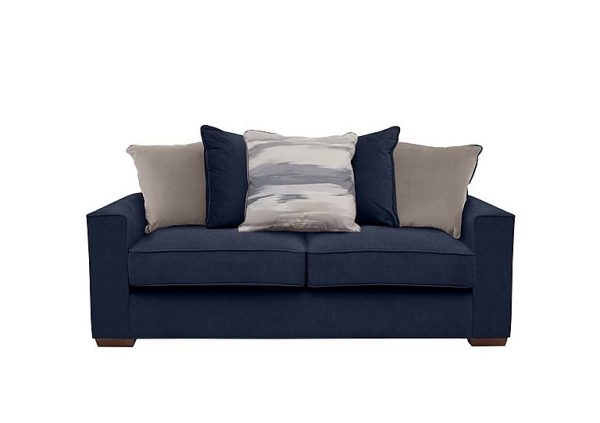 Cory 3 Seater Fabric Scatter Back Sofa Bed Cosmo Navy Natural Pack