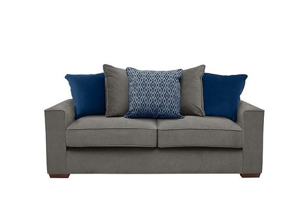 Cory 3 Seater Fabric Scatter Back Sofa Bed Cosmo Pewter Blue Pack