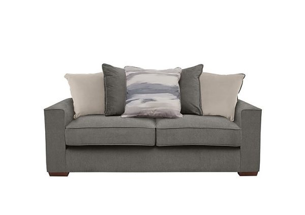 Cory 3 Seater Fabric Scatter Back Sofa Bed Cosmo Pewter Cream Pack