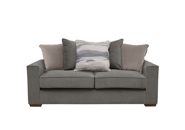 Cory 3 Seater Fabric Scatter Back Sofa Bed Cosmo Pewter Natural Pack