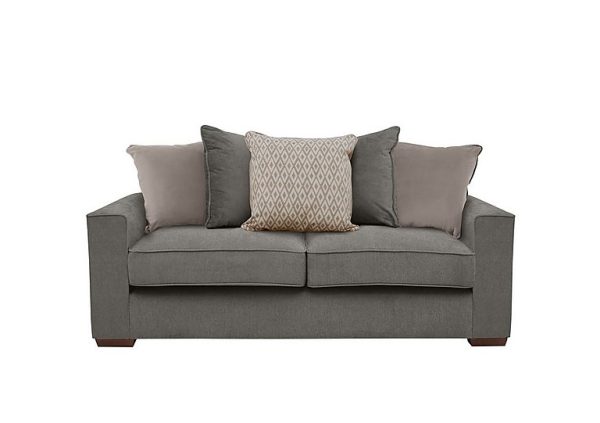 Cory 3 Seater Fabric Scatter Back Sofa Bed Cosmo Pewter Stone Pack