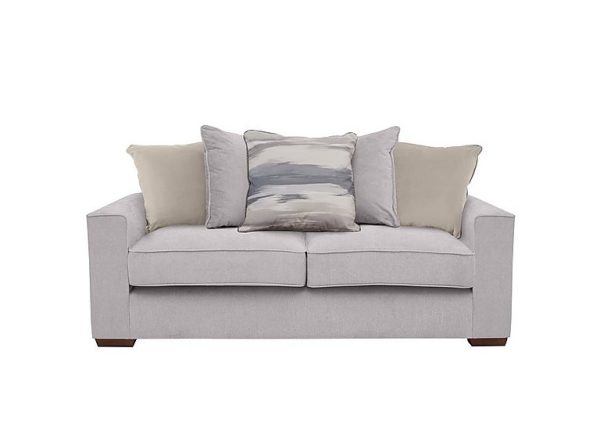 Cory 3 Seater Fabric Scatter Back Sofa Bed Cosmo Silver Cream Pack