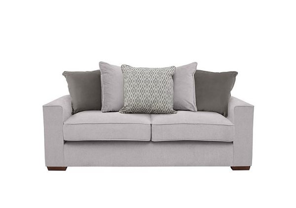 Cory 3 Seater Fabric Scatter Back Sofa Bed Cosmo Silver Grey Pack