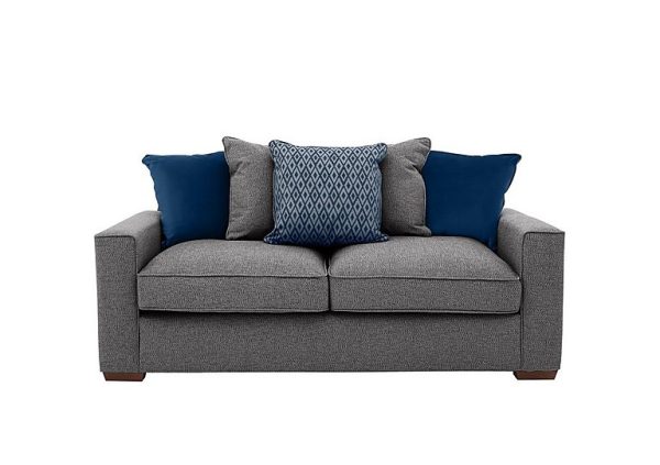 Cory 3 Seater Fabric Scatter Back Sofa Bed Dallas Charcoal Blue Pack