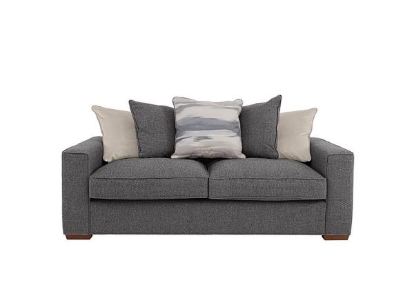 Cory 3 Seater Fabric Scatter Back Sofa Bed Dallas Charcoal Cream Pack