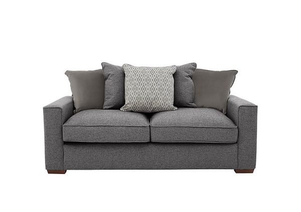 Cory 3 Seater Fabric Scatter Back Sofa Bed Dallas Charcoal Grey Pack