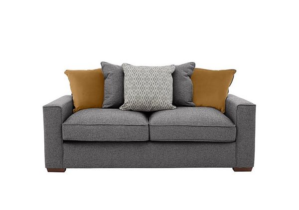 Cory 3 Seater Fabric Scatter Back Sofa Bed Dallas Charcoal Mustard Pack