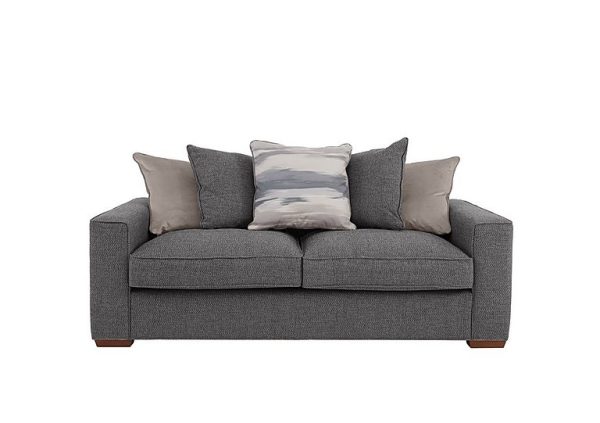 Cory 3 Seater Fabric Scatter Back Sofa Bed Dallas Charcoal Natural Pack