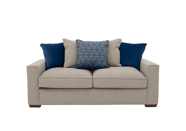 Cory 3 Seater Fabric Scatter Back Sofa Bed Dallas Natural Blue Pack