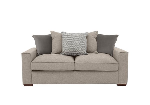 Cory 3 Seater Fabric Scatter Back Sofa Bed Dallas Natural Grey Pack