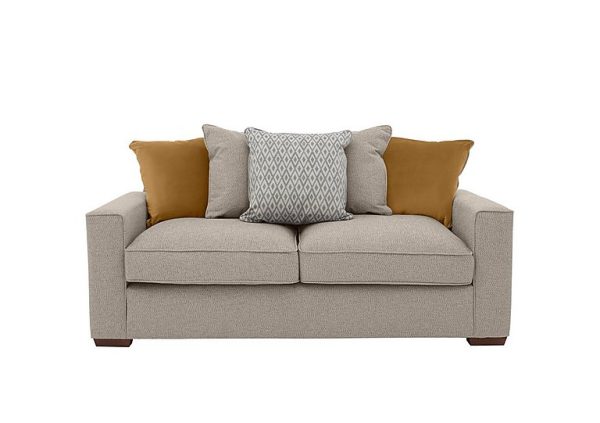 Cory 3 Seater Fabric Scatter Back Sofa Bed Dallas Natural Mustard Pack