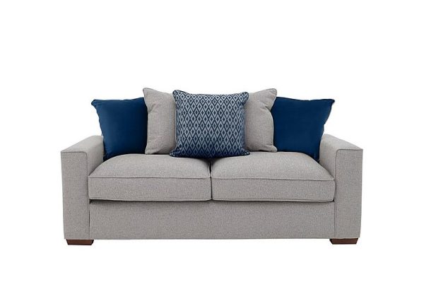 Cory 3 Seater Fabric Scatter Back Sofa Bed Dallas Silver Blue Pack