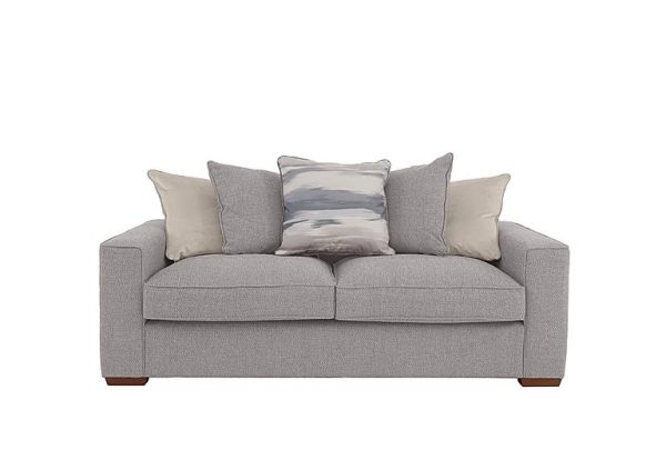 Cory 3 Seater Fabric Scatter Back Sofa Bed Dallas Silver Cream Pack