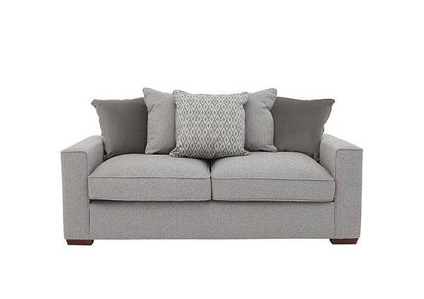 Cory 3 Seater Fabric Scatter Back Sofa Bed Dallas Silver Grey Pack