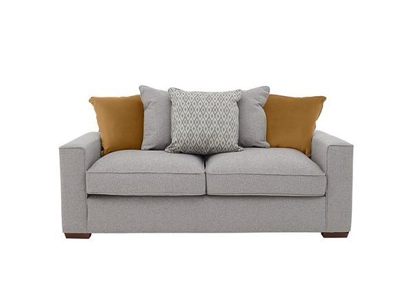 Cory 3 Seater Fabric Scatter Back Sofa Bed Dallas Silver Mustard Pack