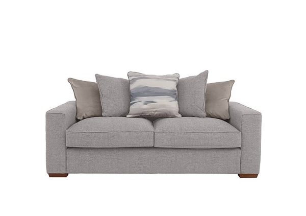 Cory 3 Seater Fabric Scatter Back Sofa Bed Dallas Silver Natural Pack