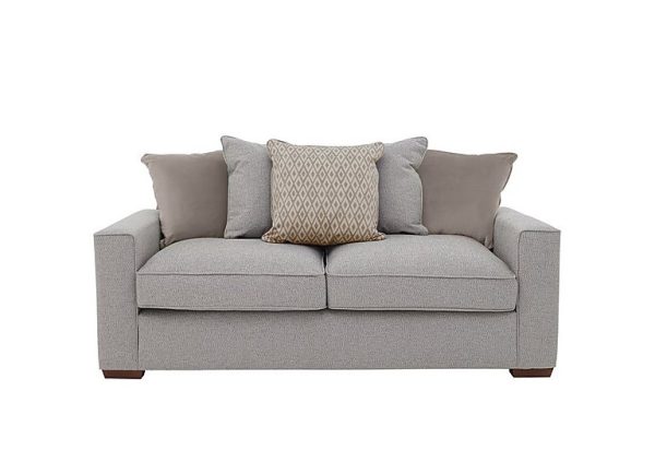 Cory 3 Seater Fabric Scatter Back Sofa Bed Dallas Silver Stone Pack