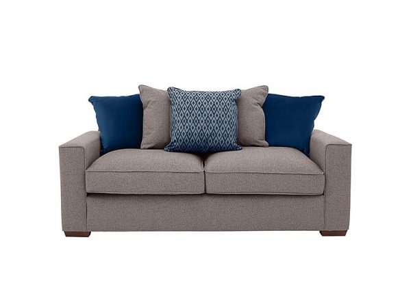 Cory 3 Seater Fabric Scatter Back Sofa Bed Dallas Taupe Blue Pack