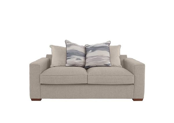 Cory 2 Seater Fabric Scatter Back Sofa Bed Dallas Taupe Cream Pack