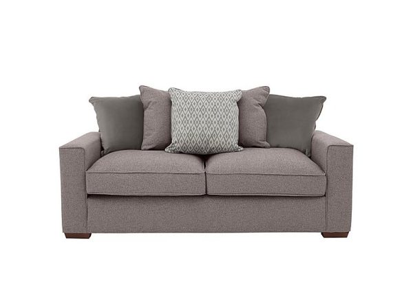 Cory 3 Seater Fabric Scatter Back Sofa Bed Dallas Taupe Grey Pack