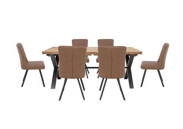 Earth Large Straight Edge Dining Table and 6 Chairs