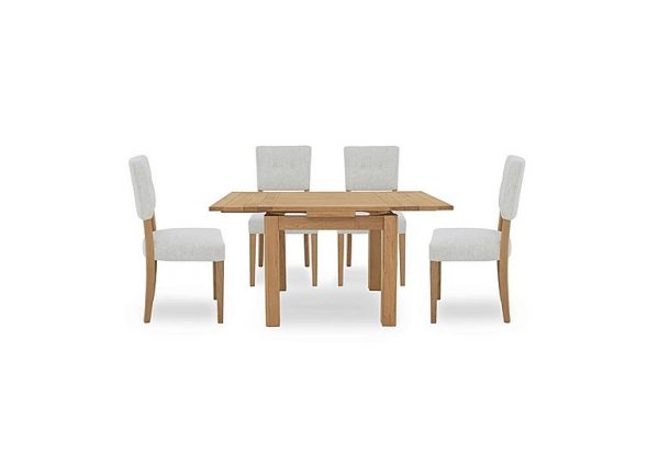 Augusta Draw Leaf Extending Dining Table and 4 Open Back Upholstered Chairs