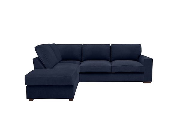 Cory Fabric Left Hand Facing Corner Chaise Classic Back Sofa Bed Cosmo Navy